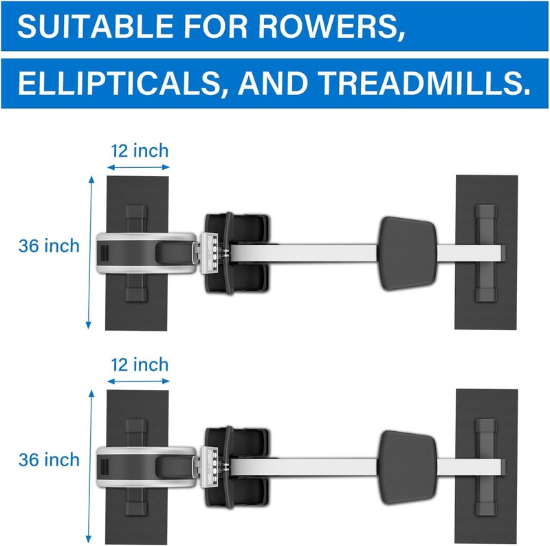 SLIPEXSAFE 2PCS Fitness Equipment Mats and Floor Protector, Non-Slip Mat Rowing, Rowing Machine Bike Mat for Carpet & Hardwood Floors, Exercise Bike Mats (Two Pieces:36 * 12 inch) - Image 2